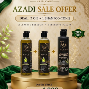 Tail Wala 2 Hair Oils + 225ml Charcoal Shampoo Combo