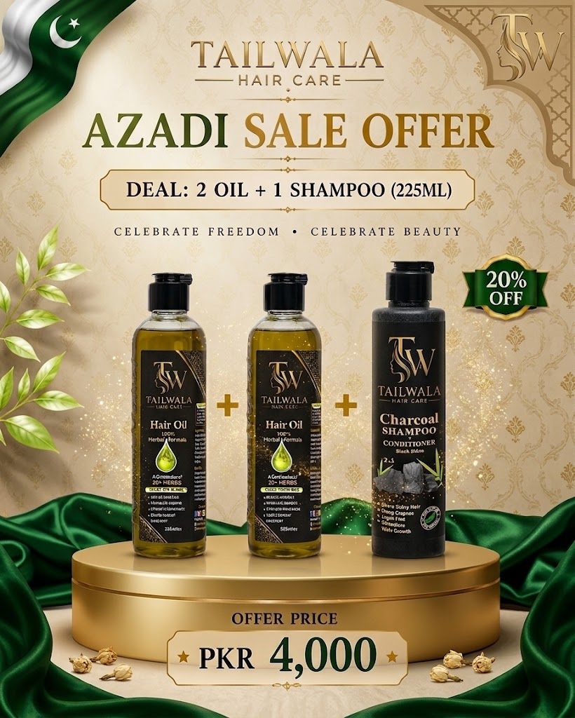 Tail Wala 2 Hair Oils + 225ml Charcoal Shampoo Combo